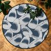 Ocean Animal Shark Patterns Round Rug,Washable Soft Circular Floor Mat, Non Slip Low Pile Area Rugs for Kids Bedroom Bathroom