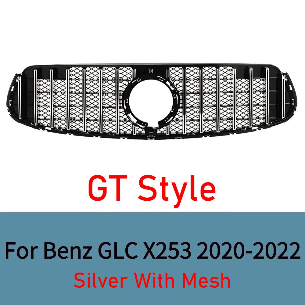 For Mercedes GLC X253 2020-2025 Front Bumper Grille Black Diamond Mesh Grill Panel Accessories GLC200 GLC220 GLC300 AMG Style