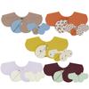 Konny Babyhaklapp Vändbar Baby Absorberande och För Flickor och Baby Baby Shower 5 Gul Blå [Konny] Set, Haklapp, 360° Rullande, Snabbtorkande, Enkel, Pojkar,