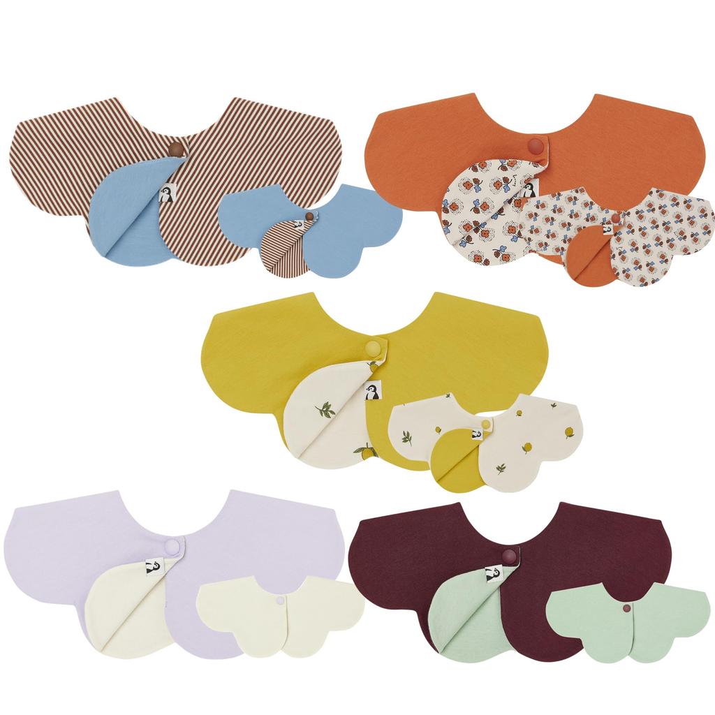Konny Babyhaklapp Vändbar Baby Absorberande och För Flickor och Baby Baby Shower 5 Gul Blå [Konny] Set, Haklapp, 360° Rullande, Snabbtorkande, Enkel, Pojkar,