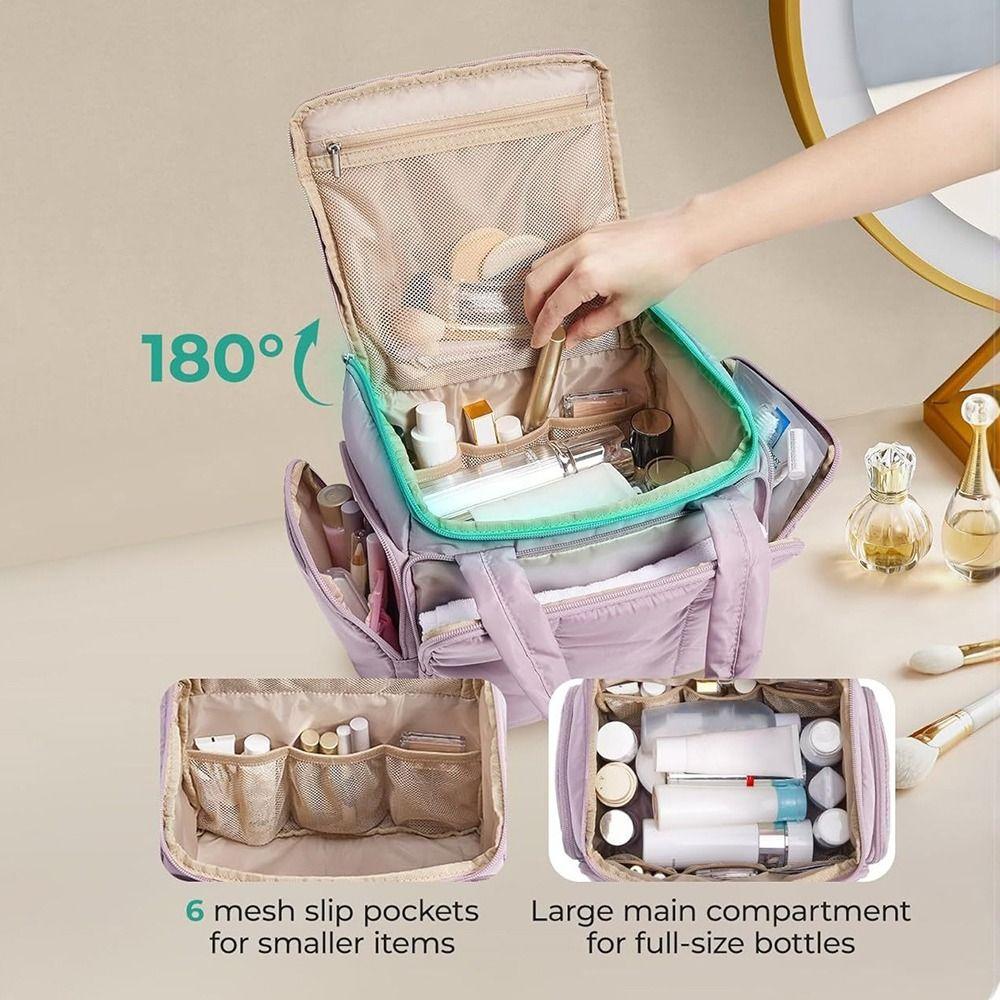 Simple Puffy Travel Toiletry Bag Quilted Multi-Pockets Duffel Bag Handheld Full-Sized Handbag Satchels Commute