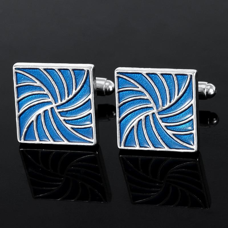 2024 Neues Design Bunte Emaille Quadratische Manschettenknöpfe Herrenhemd-Accessoires Modisch Kariert Bemalt Formeller Anzug Ärmelnägel Knopf