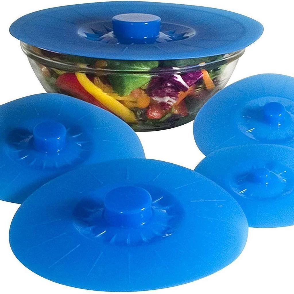Silicone Sealing Lids for Cups & Bowls, Dustproof & Microwave Safe, 5-Piece Set