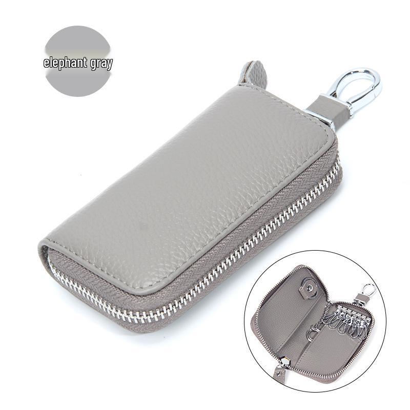 Genuine Leather Car Key Bag - Women's/Men's Waist-Hanging Zipper Key Case