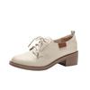 Schnürschuhe Vielseitige Damen-Einzelschuhe aus echtem Leder Weiche Sohle Frühling und Herbst Kleines Obermaterial aus Leder Vorstellungsgespräch Arbeit mit Rock
