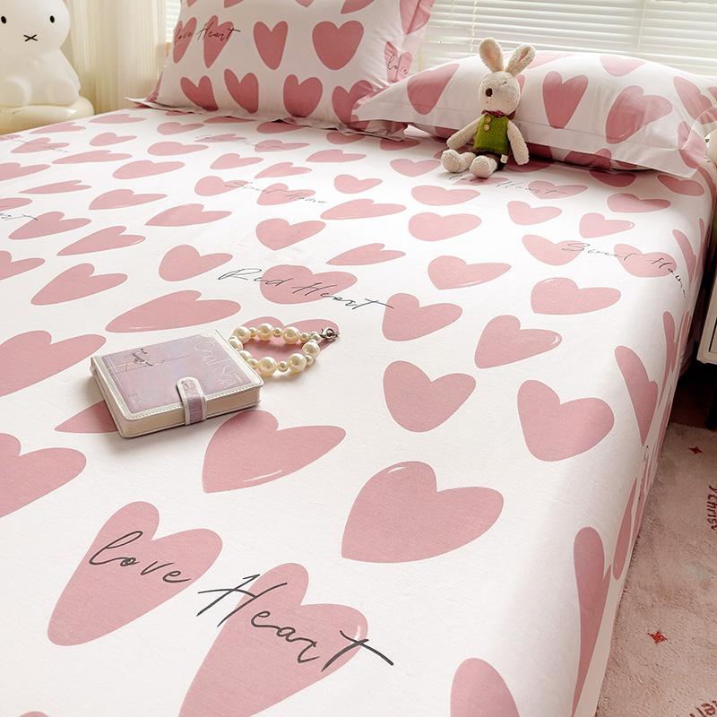 Set Lenzuola Romantiche a Forma di Cuore per Letto Matrimoniale Decorazione per la Casa della Coppia 100% Cotone Biancheria da Letto con Federe Morbido Traspirante Set Biancheria da Letto