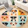 1pc Dogs Breeds Office Round Area Rug, Under Office Chairs Bedroom Living Room Home Decor, Room Deco