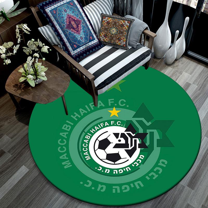 Maccabi Haifa Pattern Round rug,Carpet Rug for Living Room Bedroom Playroom ,Non-slip Floor Mat,Holiday Gifts and Birthday Gifts.
