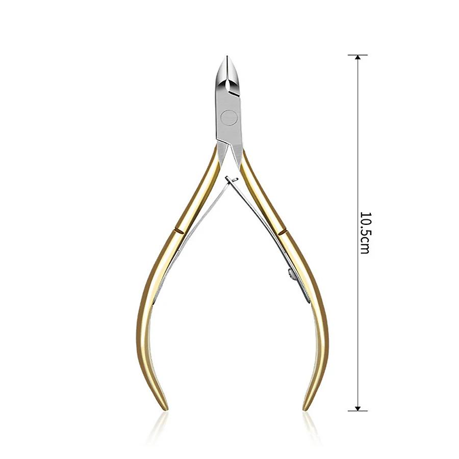 

Stainless Steel Golden Cuticle Clippers and Dead Skin Remover, Nail Nippers for Manicure and Pedicure