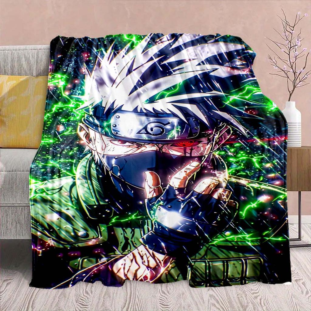 Naruto Anime Flannel Blanket - Soft Warm Perfect for Sofa, Bedding Camping Travel Office Home Decor -QJY