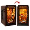 DIY Book Nook Insert Shelf Kits Wooden Miniature Model Kit Detective Agency Casa Bookend Assembled Bookshelf Home Decor