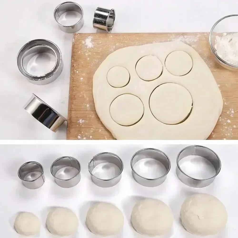 Stainless Steel Round Cake Rings Biscuit Mold DIY Dumpling Skin Cutting Tool Fondant Press Shaped Decorating Kitchen Baking Tool