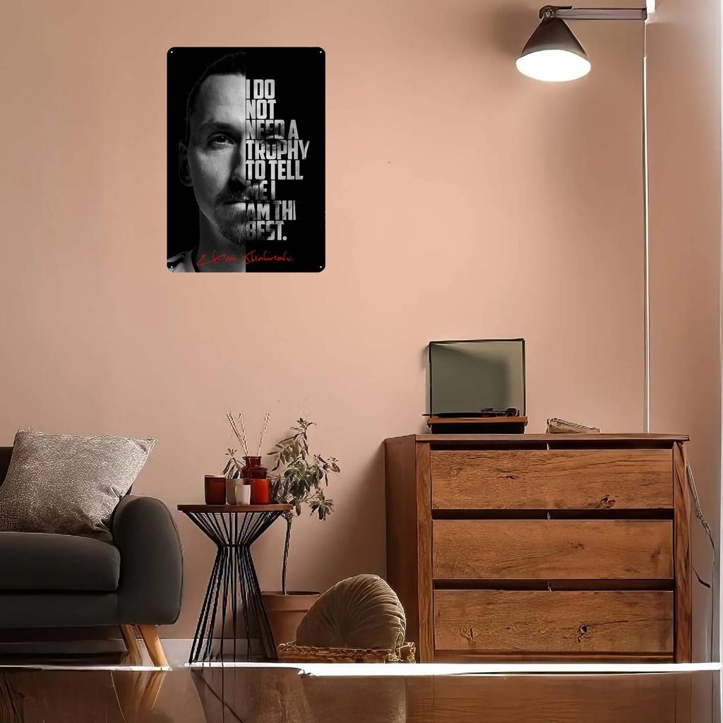 Zlatan Ibrahimovic Zitate Blechschild Inspirierende Poster Gamer Zimmer Dekoration Mann Innenwanddeko Wohnzimmer Retro