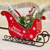 Christmas Sleigh Ornament 3D Hollow Hanging Pendant Classic Holiday Decor Gift for Tree Home Indoor Outdoor Festival Decorations