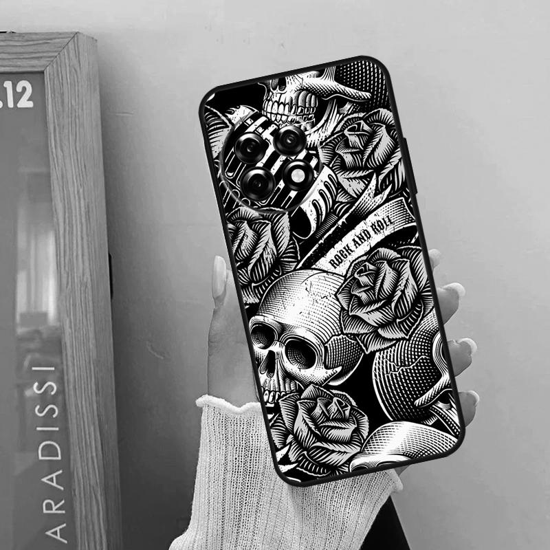 Rock and Roll Skull Case For OnePlus Nord 5 CE 2 3 4 Lite N20 N30 OnePlus 15 R 13R 12R 10R 13T 10T 11 12 13 Cover