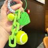 PVC Funny Tennis Ornament Creative Women Bag Charm Fashion Badminton Keychain  Couple