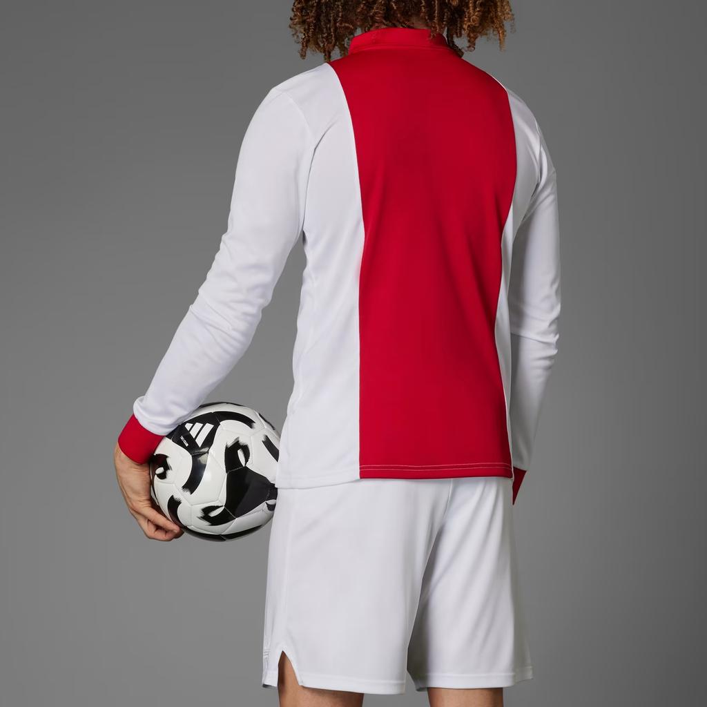 Adidas Originals Amsterdam Anniversary Ajax Logo Moisture-Wicking Slim Fit Long Sleeve Football Shirt Men tops White JF6340