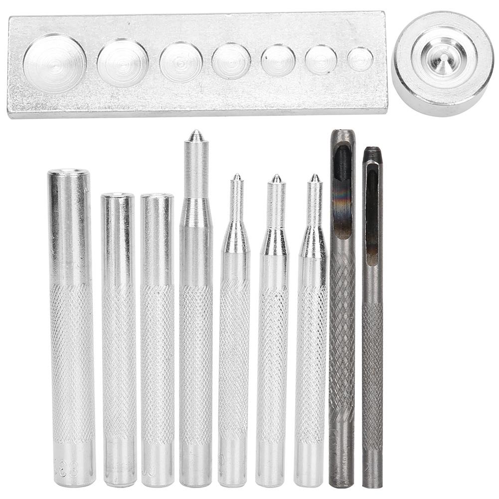 

Набор инструментов для установки кнопок-застежек, пробойник для отверстий, установщик кнопок, 7 в 1, основа, набор инструментов для кожевенного ремесла