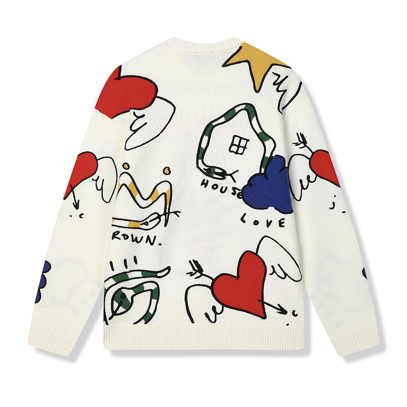 New FILA ORIGINALE Sweater Unisex Cloud White F11U519404FWT