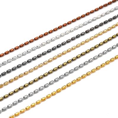 2M/lot 1.5mm Gold Bulk Copper Cylindrical Bead Chain Bamboo Chains For DIY Necklace Bracelet Jewelry Making Supplies