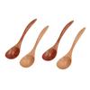 4pcs Wooden Soup Spoon Home Restaurant Portable Simple Elegant Dinner Table Spoon for Coffee Oatmeal