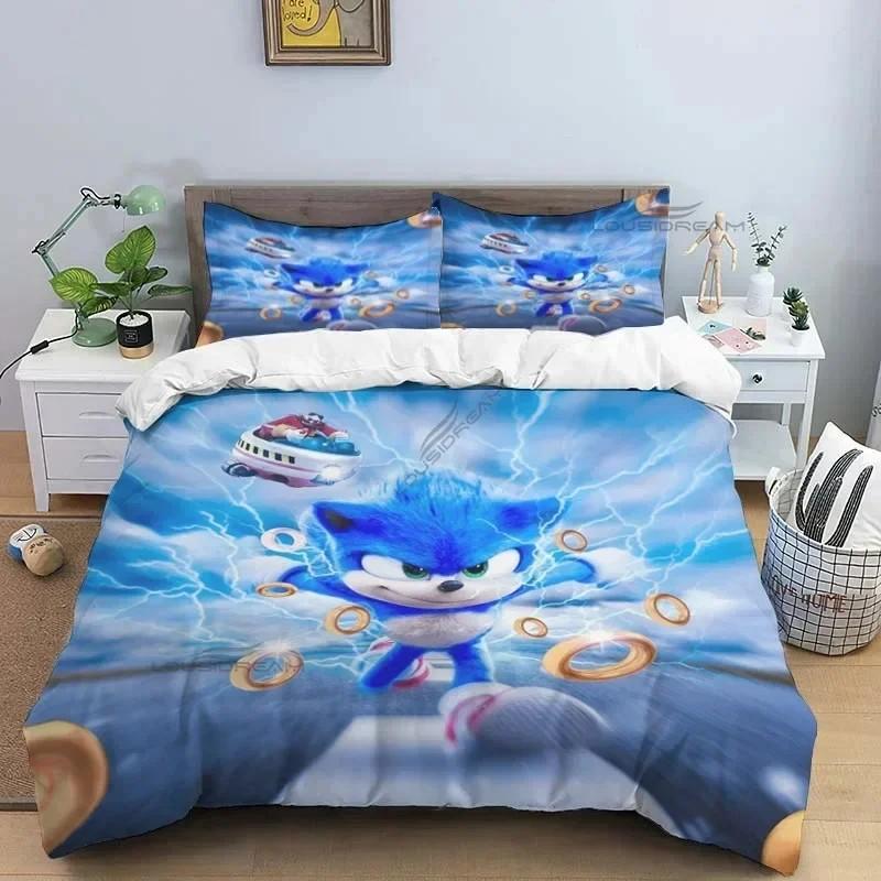 Set Biancheria da Letto Cartone Animato 3D Riccio Copripiumino Set Letto Coperta Copricuscino Set Biancheria da Letto King Queen Size