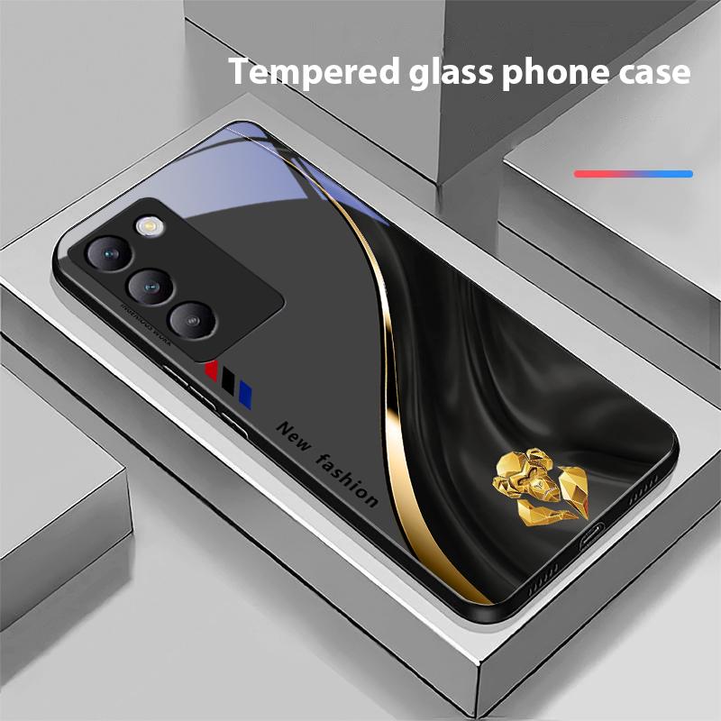 Starlight Zodiac For Y72 33S 11 03 36 96 Lite 35 16 Iqoo 12 V40 SE 5G 29 40 21 30 X80 Pro Vivo Tempered Glass Phone Case Black