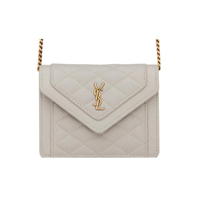 

Saint Laurent Ysl Gaby Золотий Логотип Стегана Шкіра Ягняти Міні Сумка Ручна Жіночі сумки Білий 685612-1EL07-9207 Basic Set (Bag+Dust Bag)