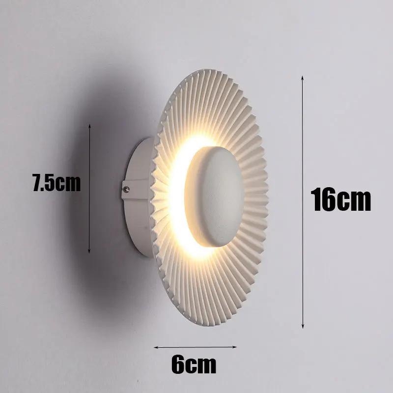 Creative Modern LED Wall Lamp Sconces Disc-shaped Metal Hotel Restaurant Bedroom Corridor Decoration Wall Light Indoor Lighting