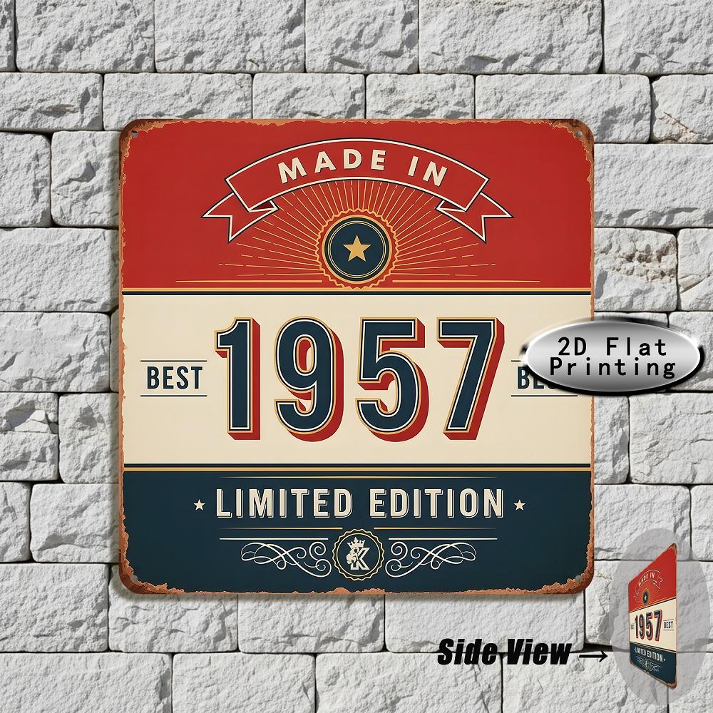 Vintage Made In Limited Edition Metal Tin Sign Retro Birthday Year Iron Painting Wall Art Rustic th Birthday Gift Decor