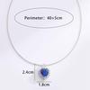 Xiyin Copper Zircon Peach Heart Pendant Necklace - Hip Hop Style for Couples