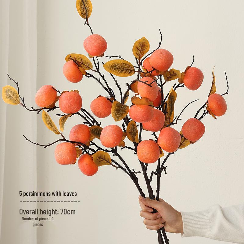 Bionic Dried Flowers: New Year Artificial Persimmon Bouquet, Living Room Decoration & Ornaments