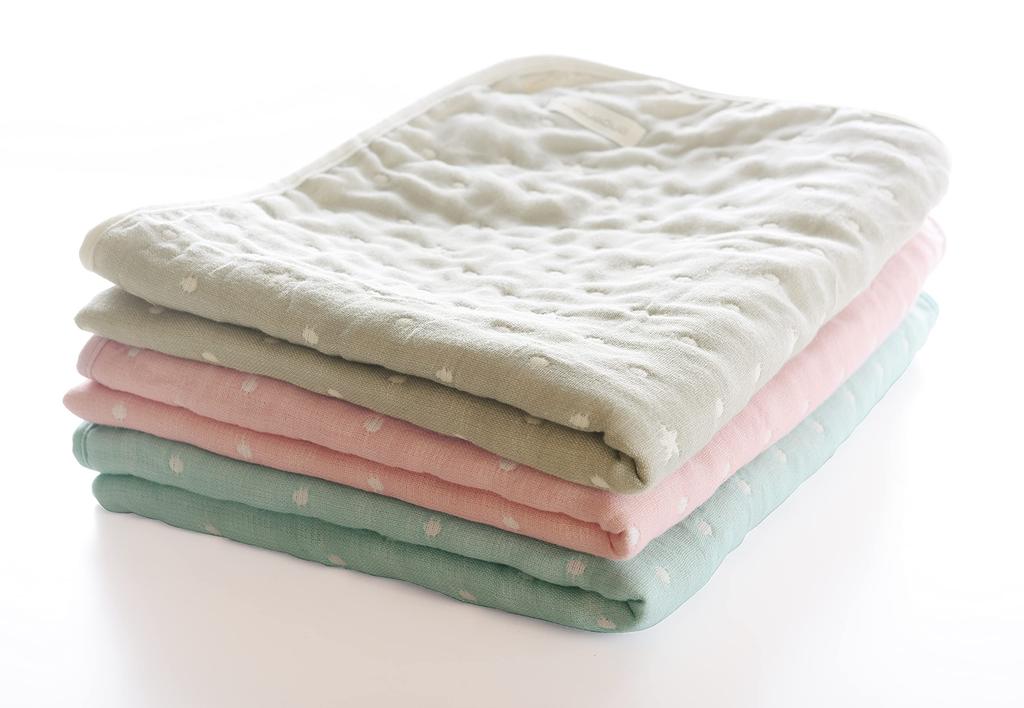 Angerolux Handtuchdecke Nickerchendecke Wickeldecke Sterngazedecke in Blassrosa L 6-lagig [Made in Japan]