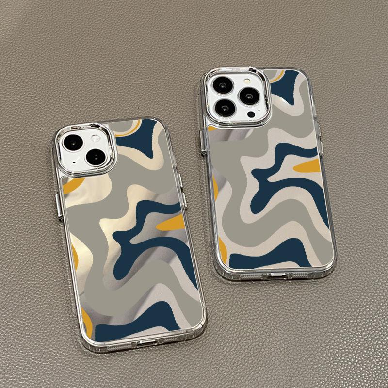 Simple line mirror for iPhone17promax mobile phone case 16/15 electroplating 13 Apple 14