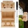 Wooden Squirrel Feeder Large Squirrel Feeders for Outside Squirrel House Sturdy Squirrel Feeder Enduring Squirrel Feeders Decor