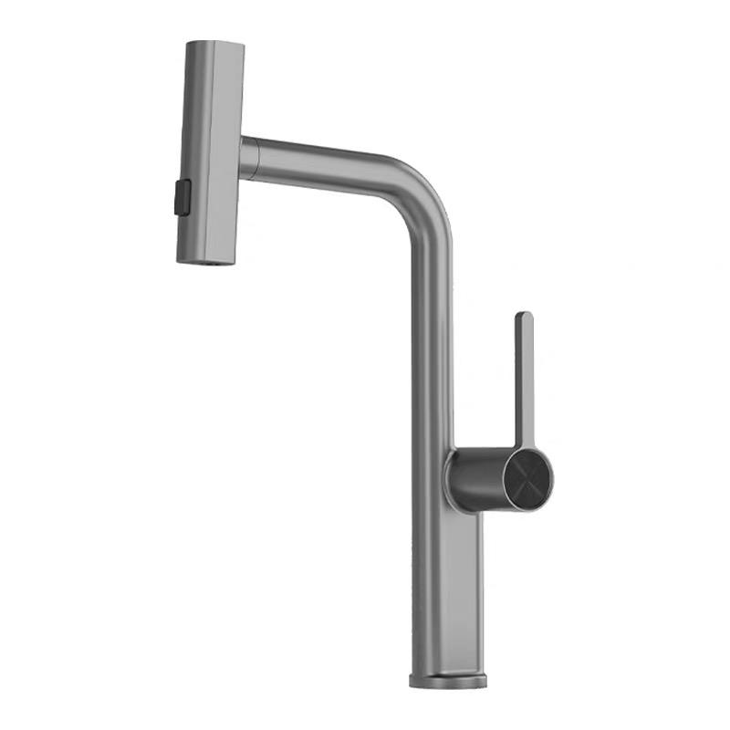 White/Black Brass Waterfall Pull Kitchen Faucet Rain Hot And Cold Mixed Water Sink Faucet Retractable Sprayer Sink Tap Crane