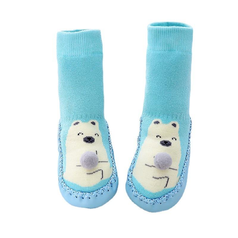 

2025 Spring Baby Floor Sock Toddler Indoor Walker Sox Infant Anti-slip Cotton Terry Hosiery Sock for Children Sokken 14CM синий