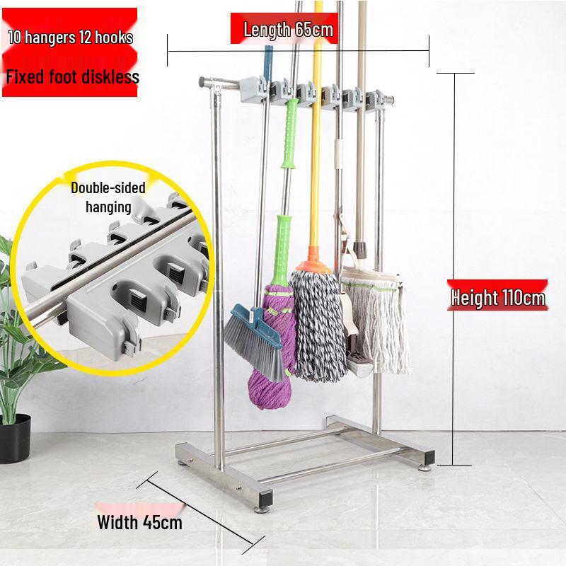 Κινητή Βάση Σφουγγαρίστρας & Οργανωτής Εργαλείων Καθαρισμού από Ανοξείδωτο Ατσάλι