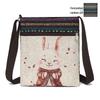 Damen Canvas Umhängetasche - Niedlicher chinesischer Stil, ethnisches Miao-Design, vielseitige gewebte Stoff Schulter- & Handytasche