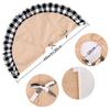 Burlap Fall Tree Skirt with  Buffalo Plaid Ruffle Border Large Christmas Tree Mat 48 inches for Halloween Fall Christmas Black White Decorations