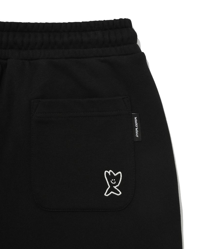 WACKY WILLY Typographic Sweatpants Black