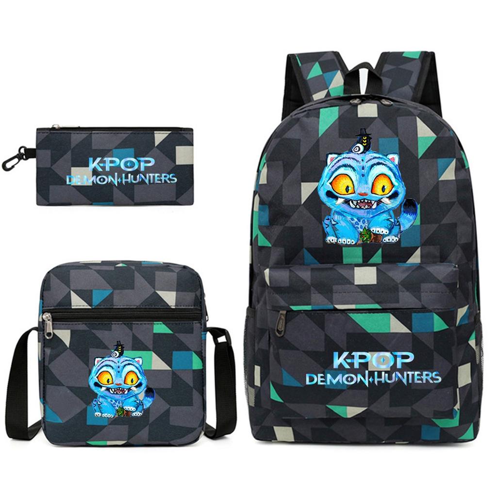 Movie Peripheral Print Backpack, School Bag Student Campus With Plush Ball Backpack