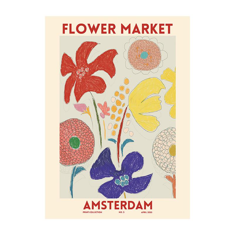 Abstract Flower Poster Printing Plant Wall Art Paris Canvas Painting Living Room Home Decoration