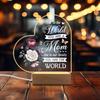 1PC Acrylic Luminous Ornament Photography Accessories, USB Base, Heart Decor, Mom Holiday Gift Figurines