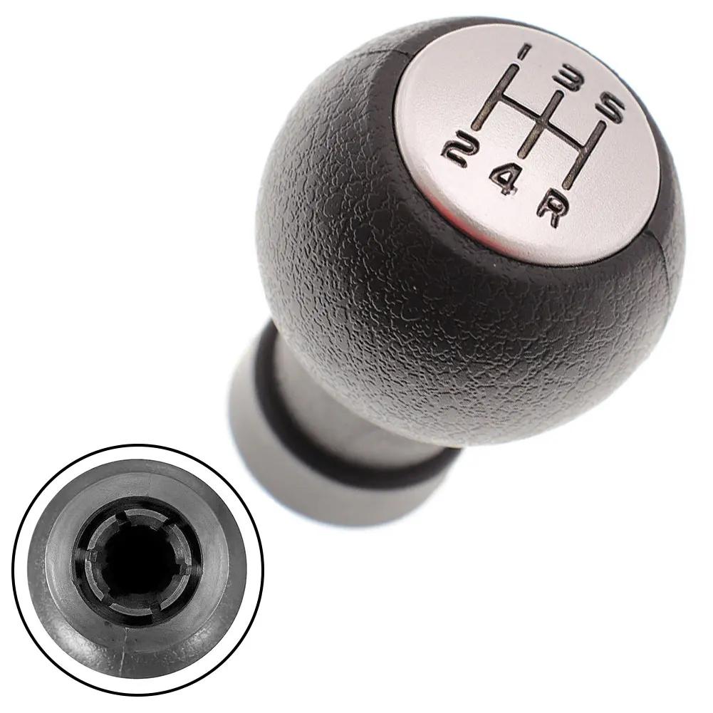5 Speed Gear Shift Knob Plastic Auto Replacement Parts Black & Silver Gear Shift Knob 5 Speed Auto Replacement Parts