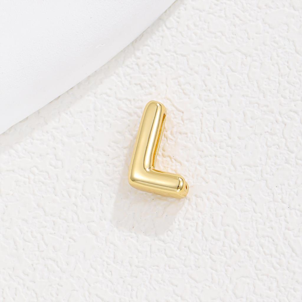 Delicate Chunky Balloon Bubble DIY Initial Letter Pendant Necklace for Women Men Stainless Steel Gold Plated Necklaces