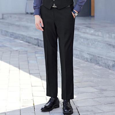 Terman Men's Business Casual Straight-Leg Suit Pants
