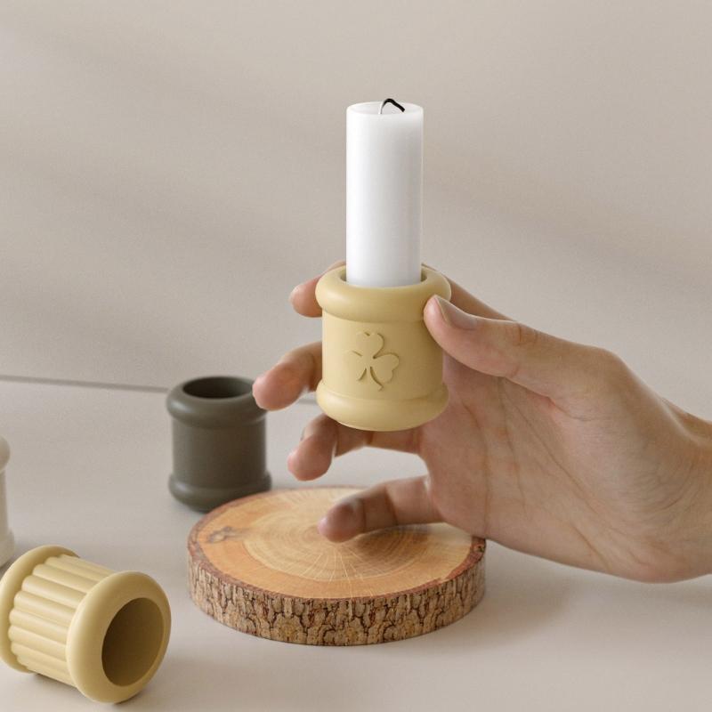 Silicone Cylinder Candle Holder Mould for Resin Craft and Decorative Candle Base Making