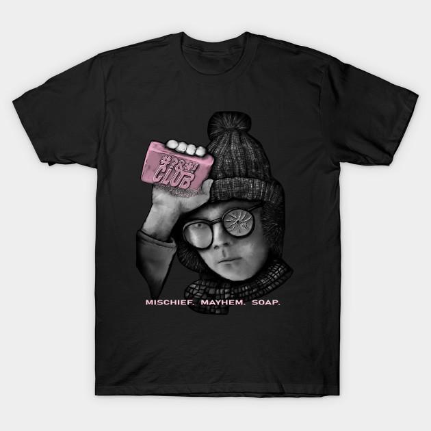 Men Black Print T-shirt Curse Club No-Cut Transfer Paper Print Cotton Tshirt XL чёрный