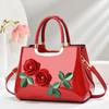 New Fashionable Large Capacity Single Shoulder Crossbody Bag with Painted Leather and Bright Flower finish